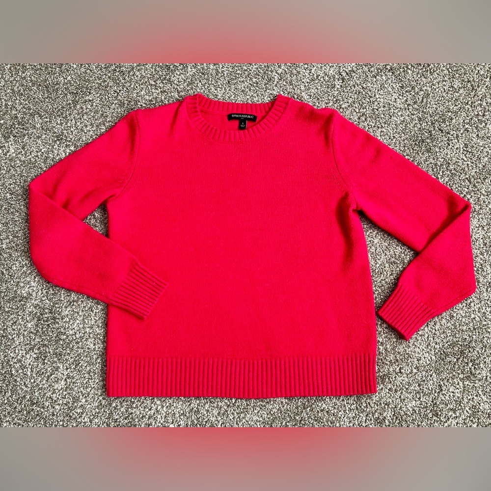 Hot Pink Banana Republic Crewneck Sweater S